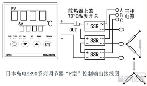 日本島電SR93溫控器可控硅控制接線 日本島電SR93溫控器可控硅控制接線
