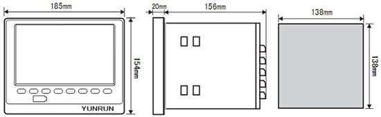 藍屏無紙記錄儀外形尺寸 藍屏無紙記錄儀外形尺寸