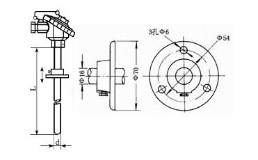 活動法蘭安裝整體鉆孔熱電阻 活動法蘭安裝整體鉆孔熱電阻
