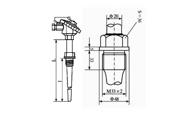 錐形螺紋安裝整體鉆孔熱電阻 錐形螺紋安裝整體鉆孔熱電阻