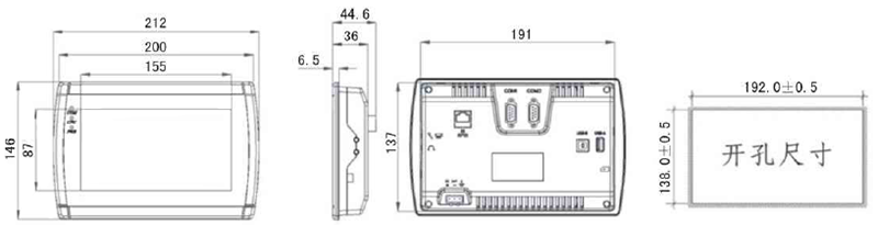 SWP-HMI70觸摸屏尺寸 SWP-HMI70觸摸屏尺寸