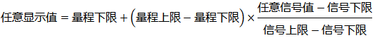 計(jì)算某輸入信號(hào)對(duì)應(yīng)的顯示值的換算公式