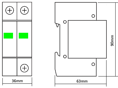 220V單相交流電源浪涌保護器外形尺寸 220V單相交流電源浪涌保護器外形尺寸