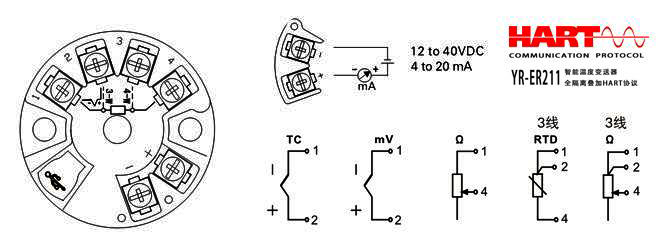 HART溫度變送器接線圖